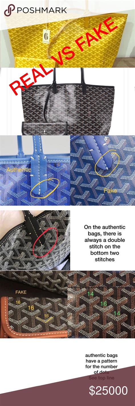 real vs fake goyard tote|genuine goyard bag.